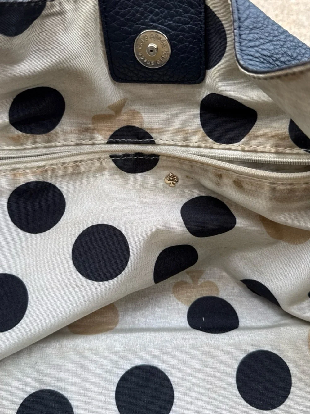 kate spade New York Navy Pebbled Leather Hobo Bag